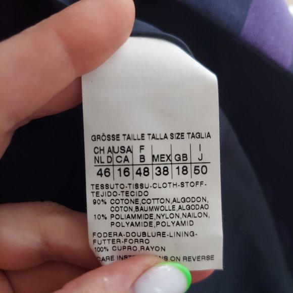 MAX MARA Suit (Jacket+Skirt) Geometric Pattern Peplum in Purple - Picture 3 of 8